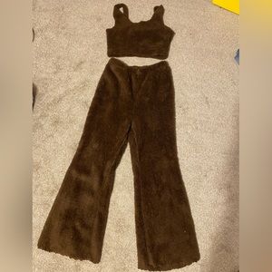 3 piece fluffy sweatsuit